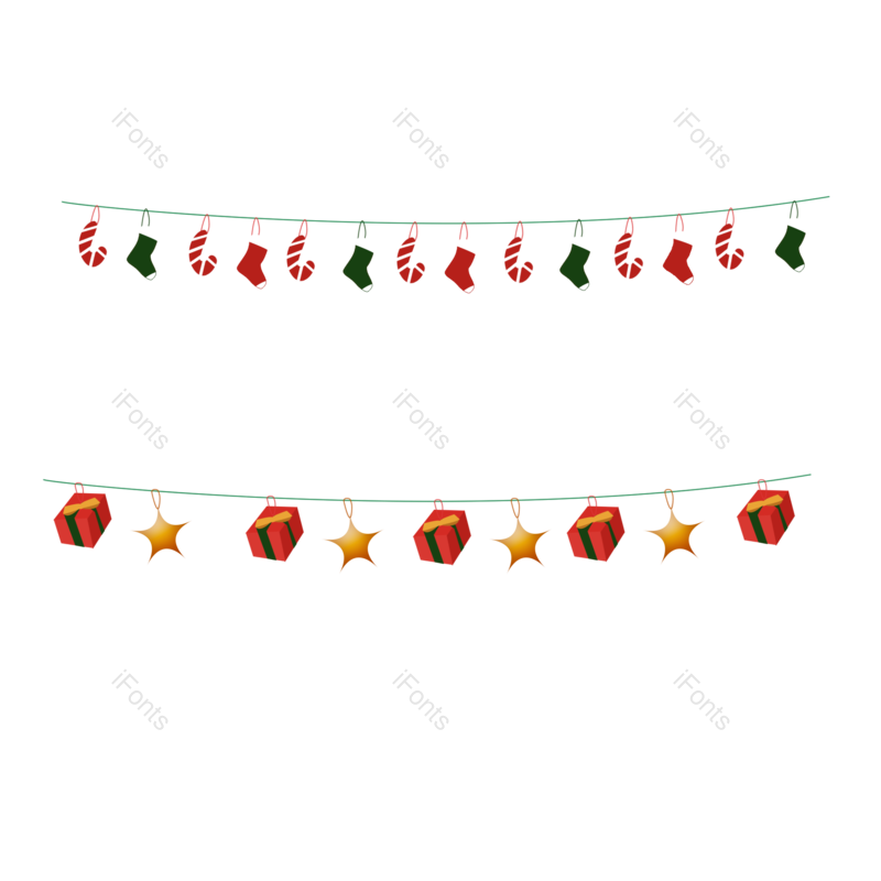 分隔线图片,吊牌元素,卡通装饰PNG,圣诞节免抠素材